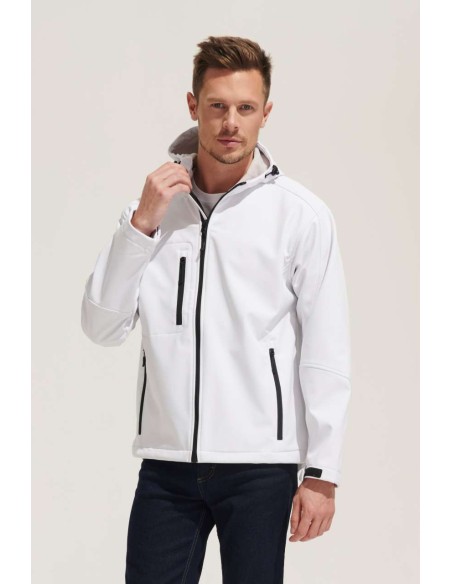 SOL-46602-Mens Hooded Softshell Jacket Replay 2